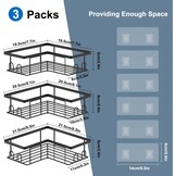 Doucheplank Hoek Zwart RVS (3 stuks) - 44% Korting
