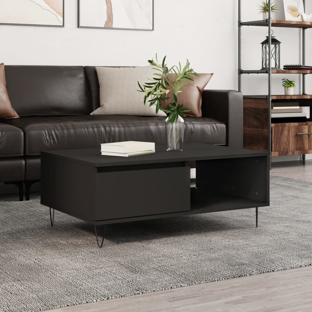 VidaXL Salontafel 90x60x35 cm Bewerkt Hout Zwart - 71% Korting!