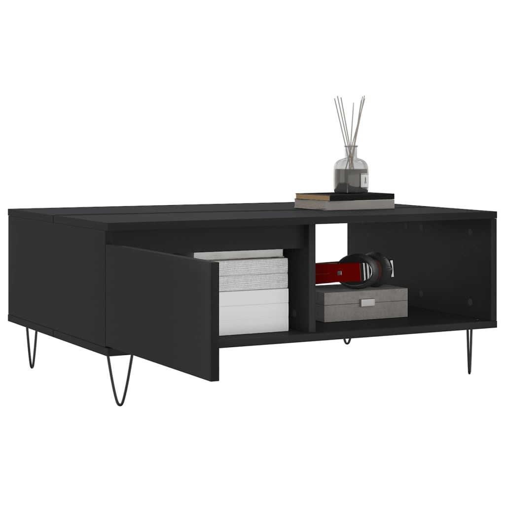 VidaXL Salontafel 90x60x35 cm Bewerkt Hout Zwart - 71% Korting!