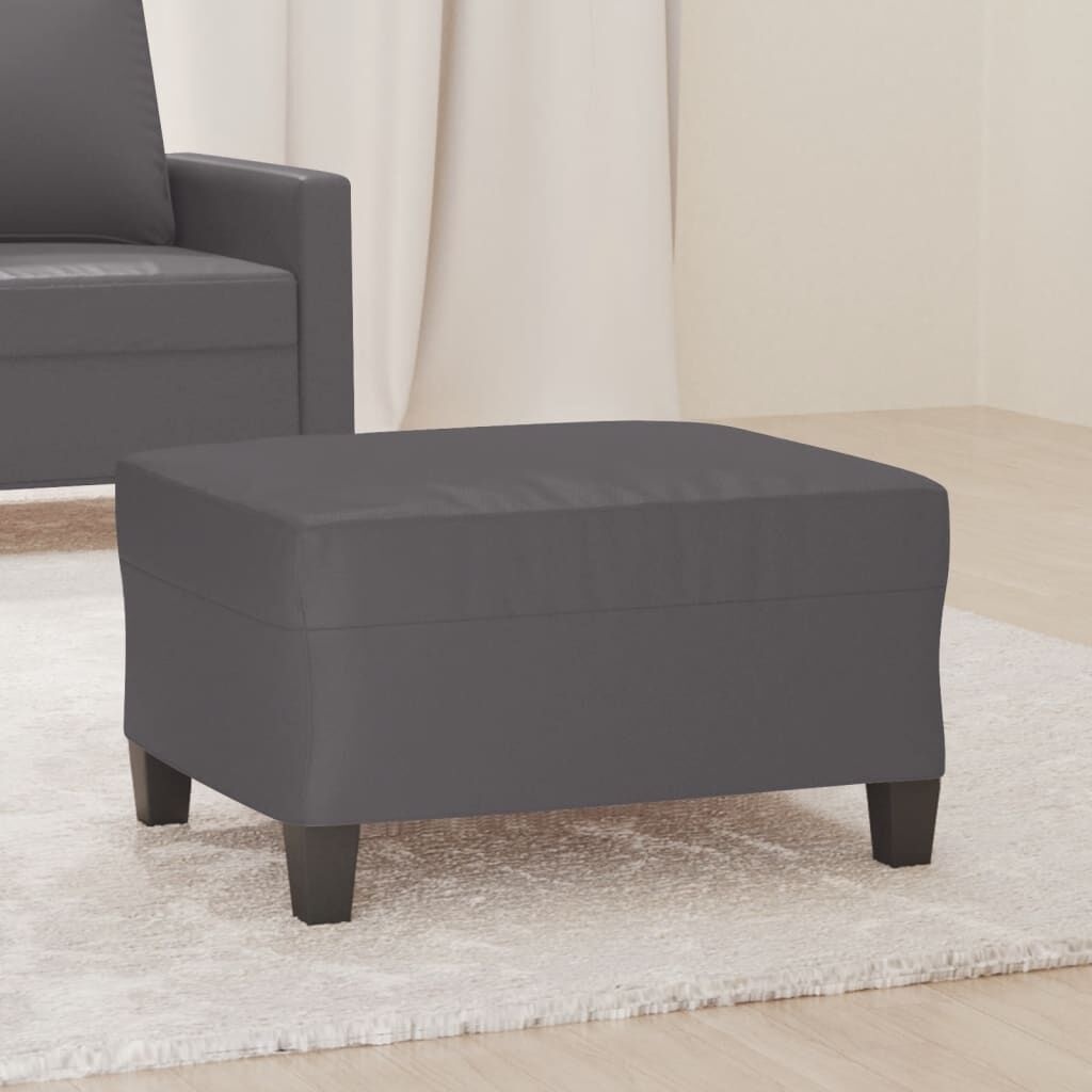 Grijze Voetenbank Kunstleer - 70x55x41 cm - 56% Korting