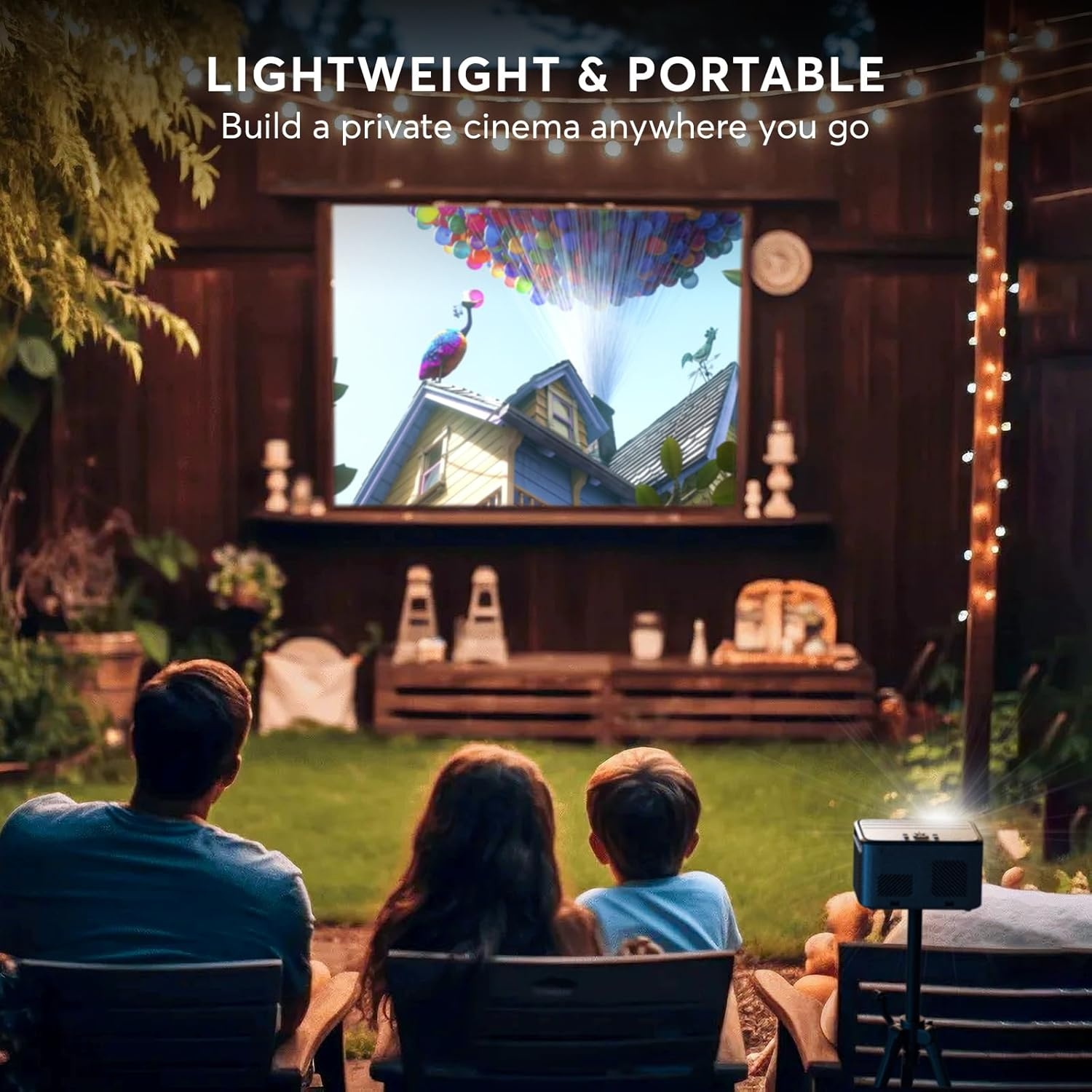 Videoprojector【Auto Focus/Keystone 6D/4P】20.000L Native 1080P overheadprojector, WiFi Bluetooth projector 4K ondersteund, 50%-100% zoom, mini-projector, draagbaar, compatibel met smartphone/tv-stick