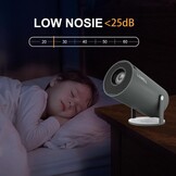 LQWELL®-Projector, Miniprojector, Ondersteunt WiFi 5G, BT5.0 Met Android 11.0 OS, Automatische Keystone, 220 Graden Hoek Voor Telefoon/Pc/Computer, HDMI, Grijs