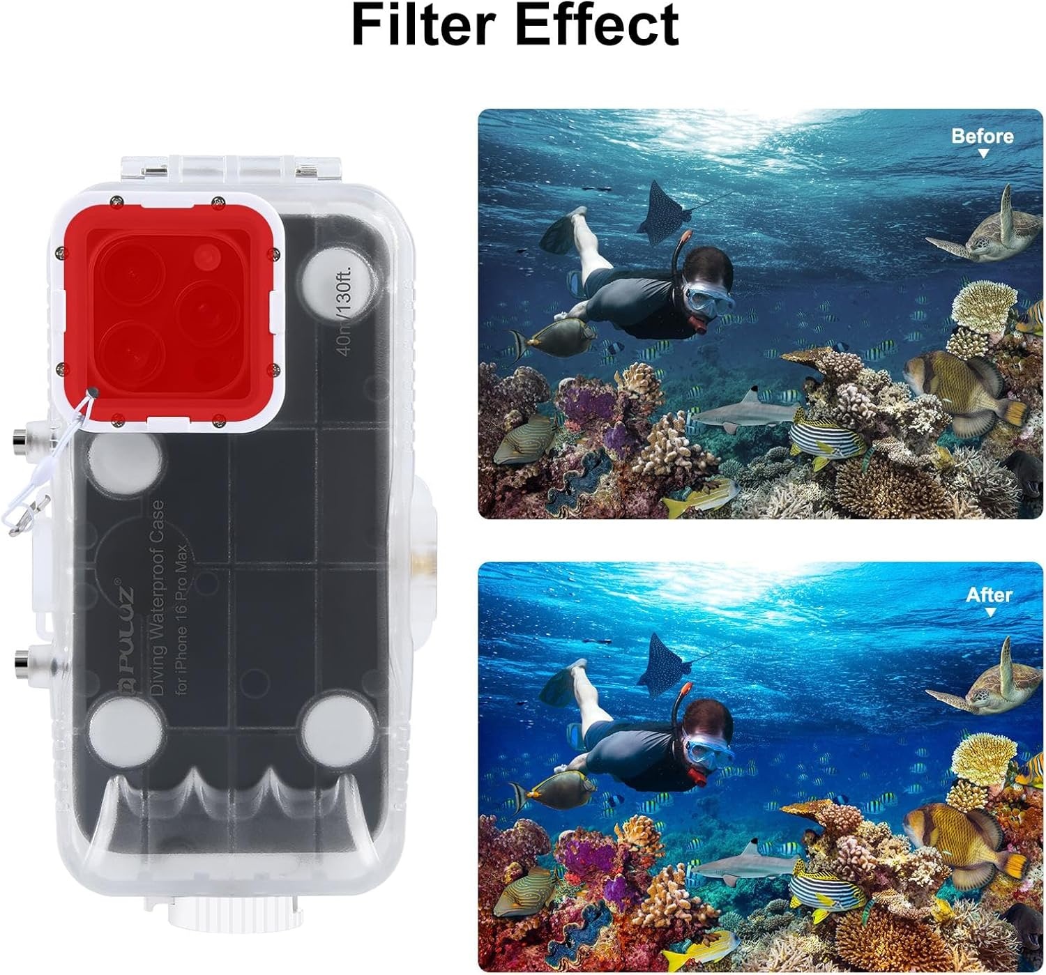 Duikhoes iPhone 16 Pro Max 40m Waterdicht - 73% Korting