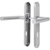 Zilveren Deurkruk met Rozet voor Binnendeuren - Roestvrij Staal Geborsteld