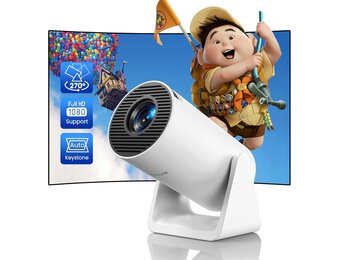 Mini-beamer, automatische trapeziumcorrectie, wifi, bluetooth-beamer, kleine ondersteuning, 1080p, 270 graden draaibaar, WiMiUS projectie voor korte afstanden, thuisbioscoop, outdoor, voor