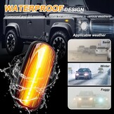 Dynamische LED Zijknipperlichten Rook voor Land Rover Discovery 2 (1999-2004), Defender & Freelander 1 (2002-2005)