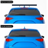 Universele Auto Achterspoiler Verstelbaar Aluminium GT Zwart 111cm voor Hatchback & Sedan