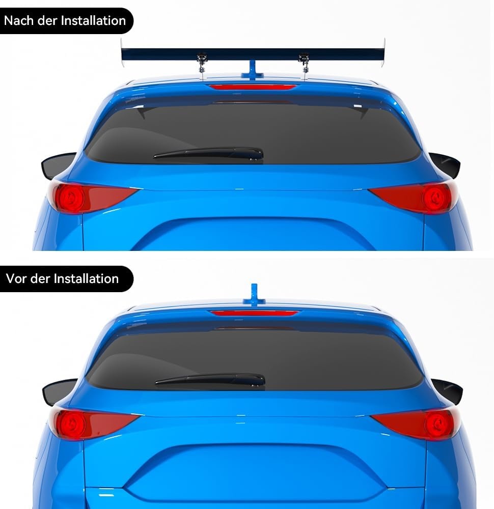 Universele Auto Achterspoiler Verstelbaar Aluminium GT Zwart 111cm voor Hatchback & Sedan