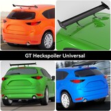 Universele Auto Achterspoiler Verstelbaar Aluminium GT Zwart 111cm voor Hatchback & Sedan