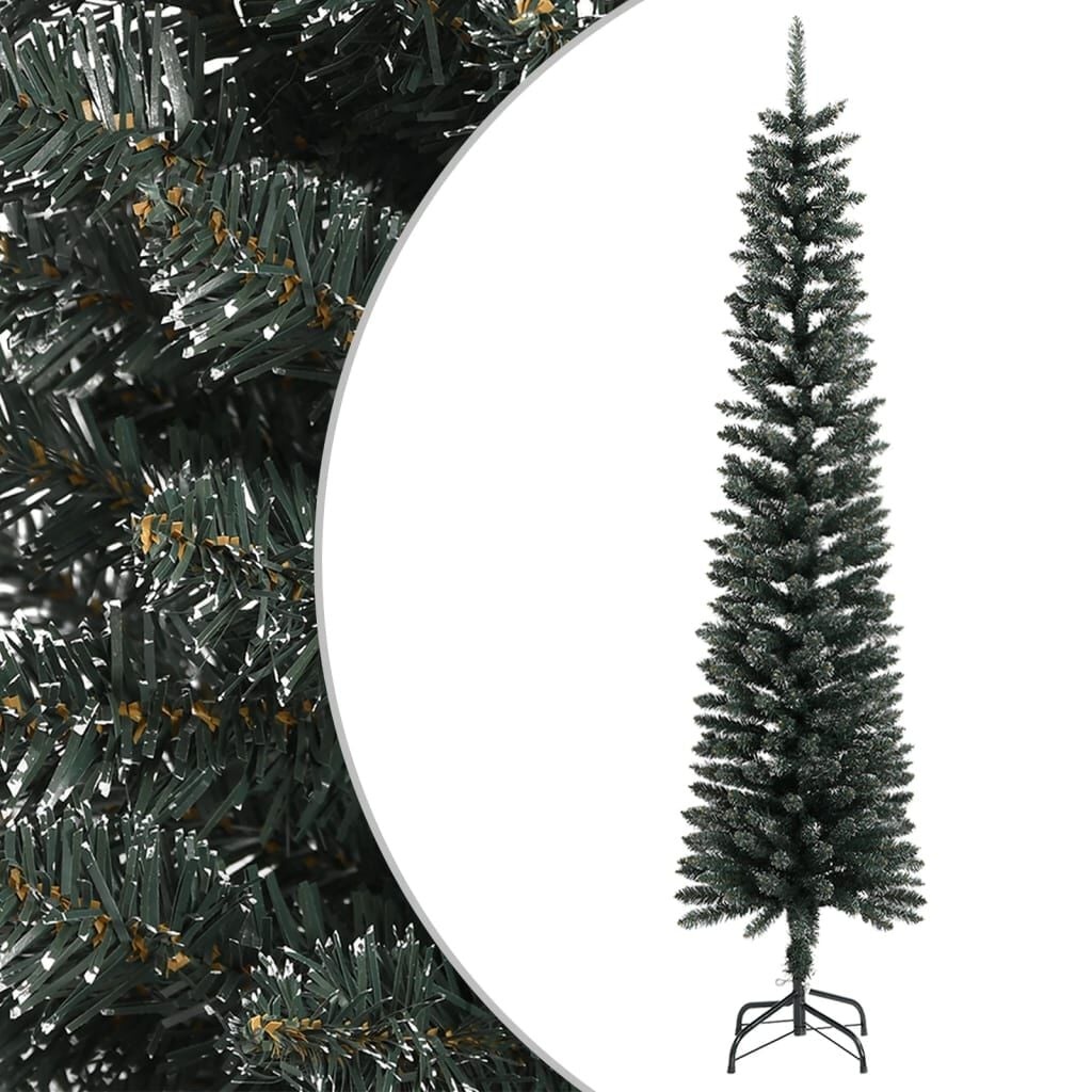 Smalle Kunstkerstboom 240 cm PVC met Standaard - 73% Korting!