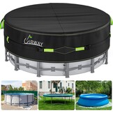 Ronde zwembadafdekking voor bovengronds zwembad, 12 ft (366 cm) winterhoes van 420D zeil, waterdicht en stofdicht