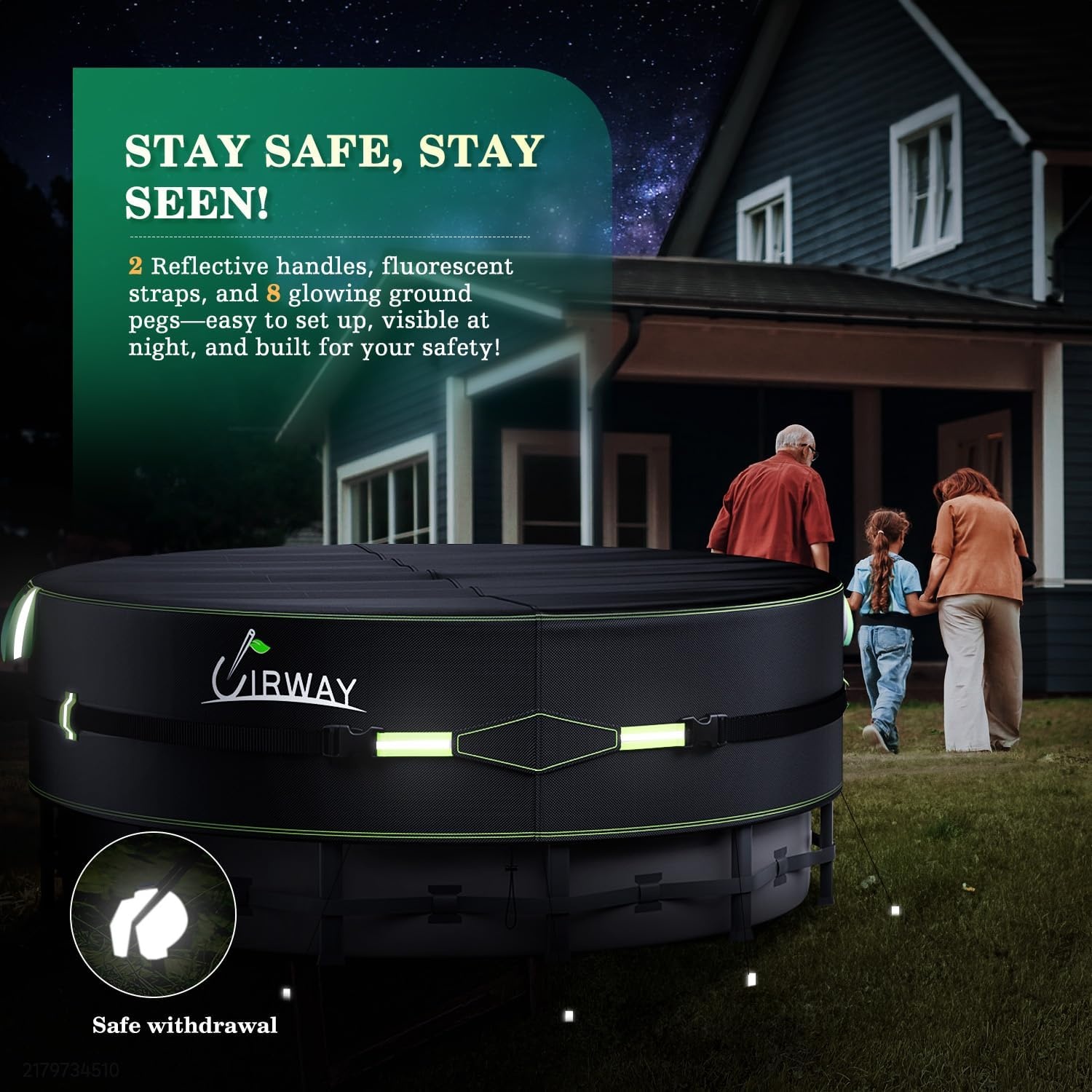 Ronde zwembadafdekking voor bovengronds zwembad, 12 ft (366 cm) winterhoes van 420D zeil, waterdicht en stofdicht