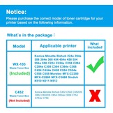 Afval Toner Container WX-103 compatibel voor Bizhub C224, C258, C284, C308, C368, C364 printers