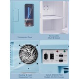 Minikoelkast 15L met koel- en verwarmingsfunctie (2-in-1) voor auto, kantoor, slaapkamer, cosmetica & dranken, DC/AC, stil, blauw