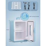 Minikoelkast 15L met koel- en verwarmingsfunctie (2-in-1) voor auto, kantoor, slaapkamer, cosmetica & dranken, DC/AC, stil, blauw