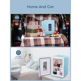 Minikoelkast 15L met koel- en verwarmingsfunctie (2-in-1) voor auto, kantoor, slaapkamer, cosmetica & dranken, DC/AC, stil, blauw