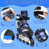 Inline skates kinderen verstelbaar 4 wielen lichtgevend met rem voor beginners