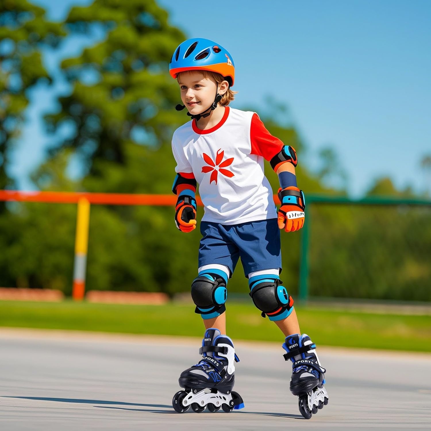 Inline skates kinderen verstelbaar 4 wielen lichtgevend met rem voor beginners