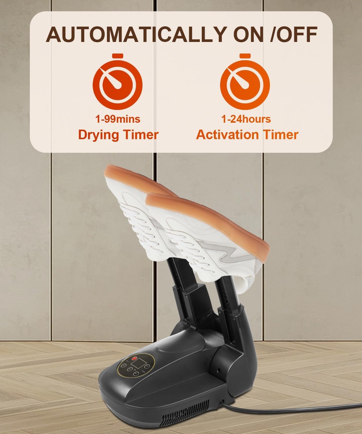 Elektrische Schoendroger Sneldrogend met Ozonfunctie, Timer, 200W Ventilator voor Schoenen, Laarzen, Handschoenen & Sokken