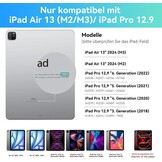 iPad Hoes met QWERTZ Toetsenbord & Trackpad, 7 Kleuren Achtergrondverlichting voor iPad Air 13" & Pro 12.9" - Wit