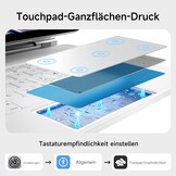 iPad Hoes met QWERTZ Toetsenbord & Trackpad, 7 Kleuren Achtergrondverlichting voor iPad Air 13" & Pro 12.9" - Wit