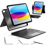 iPad Toetsenbordhoes voor 11 inch & 10e generatie, 360° draaibaar, afneembaar, 7-kleuren achtergrondverlichting, multi-touch trackpad en penhouder