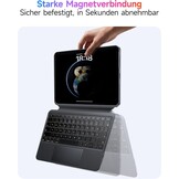 iPad Toetsenbordhoes voor 11 inch & 10e generatie, 360° draaibaar, afneembaar, 7-kleuren achtergrondverlichting, multi-touch trackpad en penhouder