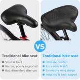 Fietszadel Extra Breed Comfortabel Zacht Schuim Gevoerd Ergonomisch Universeel voor Heren Dames Mountainbike Stadsfiets E-Bike Hometrainer