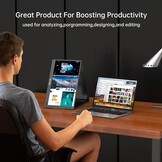 Draagbare drievoudige laptop schermverlenger 15.6 inch FHD 1080P IPS 360° draaibaar voor 11-16 inch laptops Mac/Android/Windows compatibel met één kab