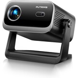 Beamer【Elektrische focus/auto trapeziumcorrectie】 WiFi Bluetooth draagbare mini-projector Full HD 1080p ondersteund, stofdichte led-beamer, 145° draaibare 50% zoom voor thuisbioscoop/outdoor mobiele