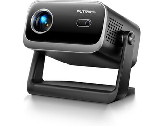 Beamer【Elektrische focus/auto trapeziumcorrectie】 WiFi Bluetooth draagbare mini-projector Full HD 1080p ondersteund, stofdichte led-beamer, 145° draaibare 50% zoom voor thuisbioscoop/outdoor mobiele