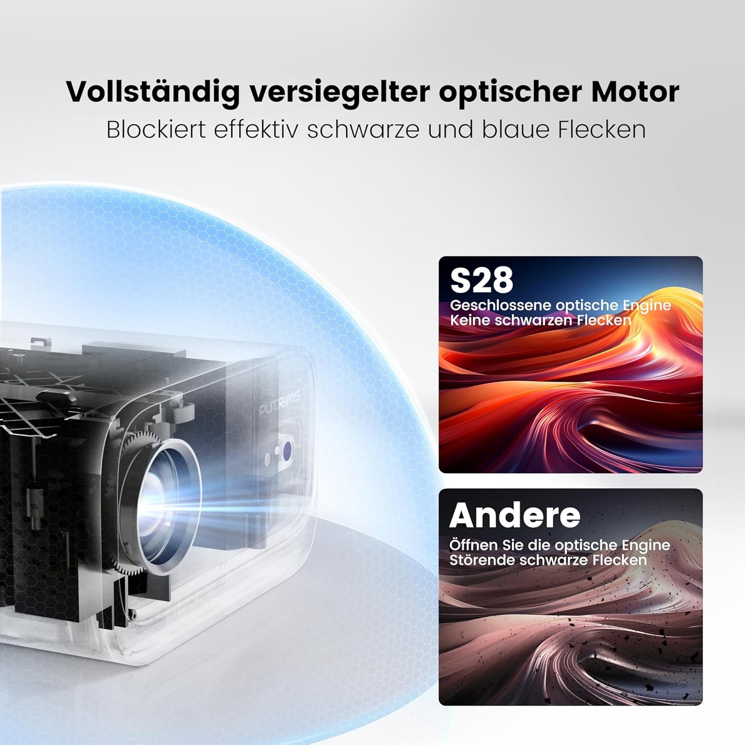 Beamer【Elektrische focus/auto trapeziumcorrectie】 WiFi Bluetooth draagbare mini-projector Full HD 1080p ondersteund, stofdichte led-beamer, 145° draaibare 50% zoom voor thuisbioscoop/outdoor mobiele