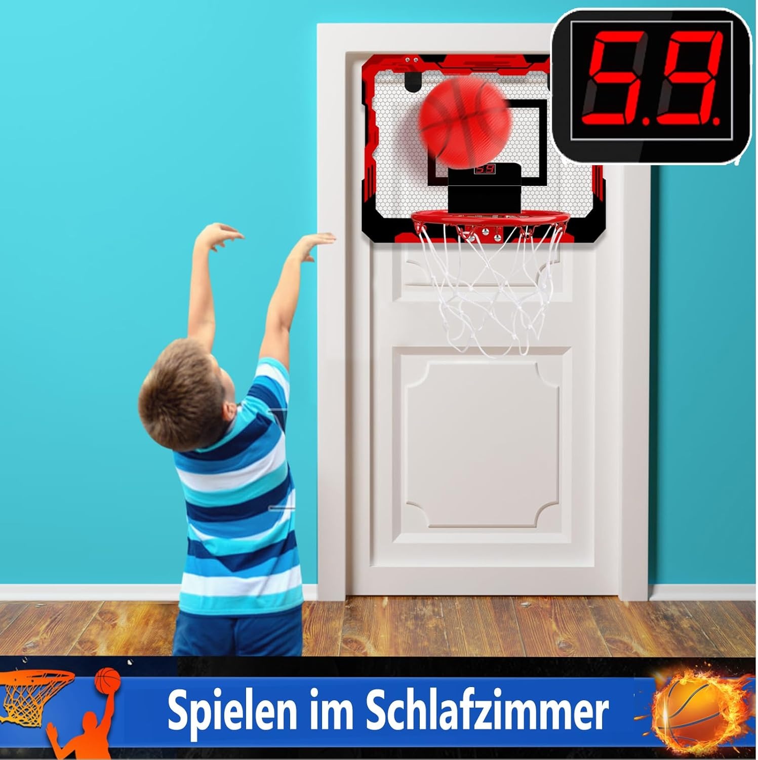 Mini Basketbalset Deur/Muur | 73% Korting | Incl. Ballen & Pomp