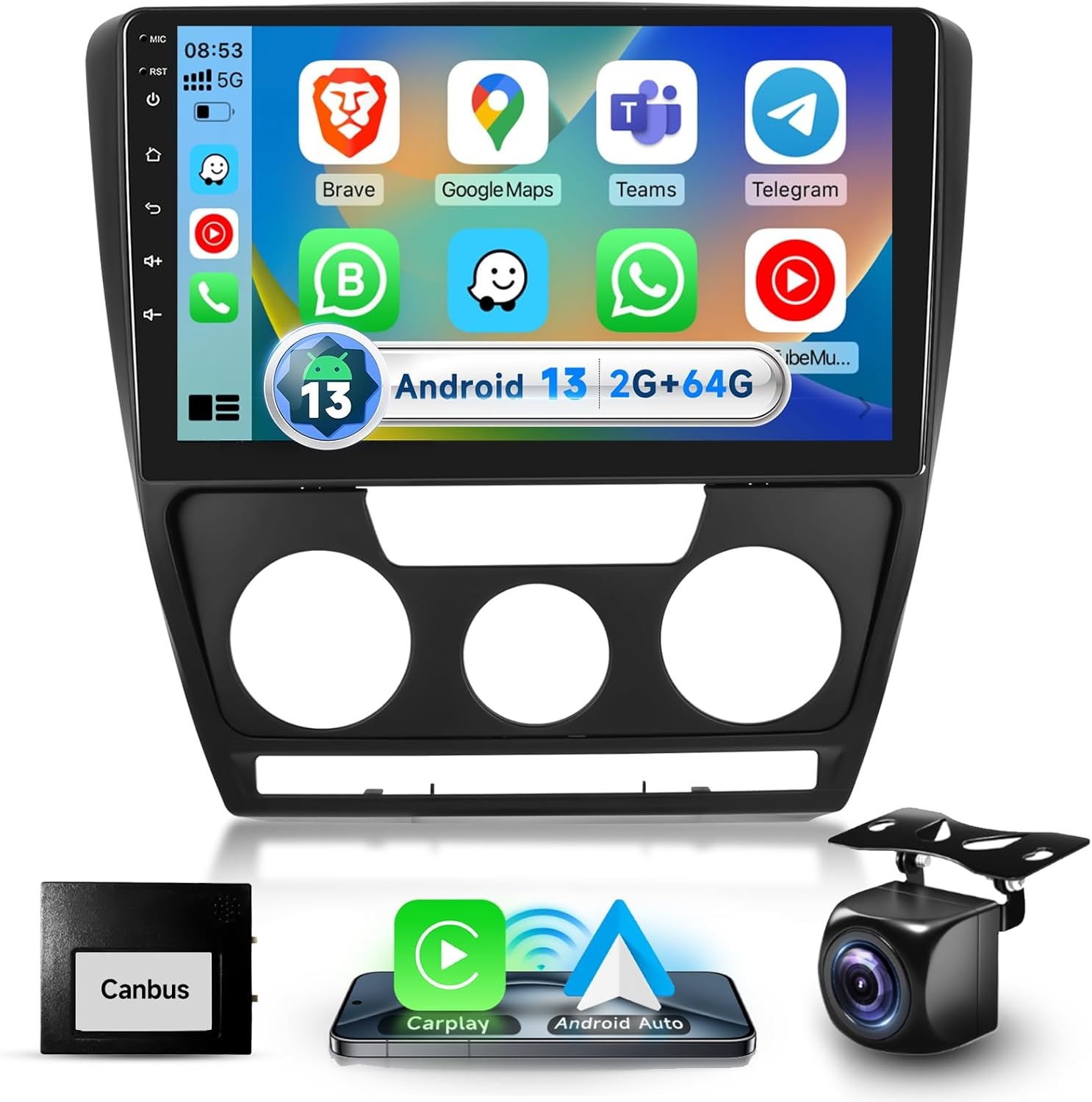 Skoda Octavia Autoradio Android 13 + 48% Korting!