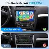 Autoradio Android 13.0 10.1 inch touchscreen met draadloze CarPlay & Android Auto, DSP, GPS, Bluetooth voor Skoda Octavia 2004-2014