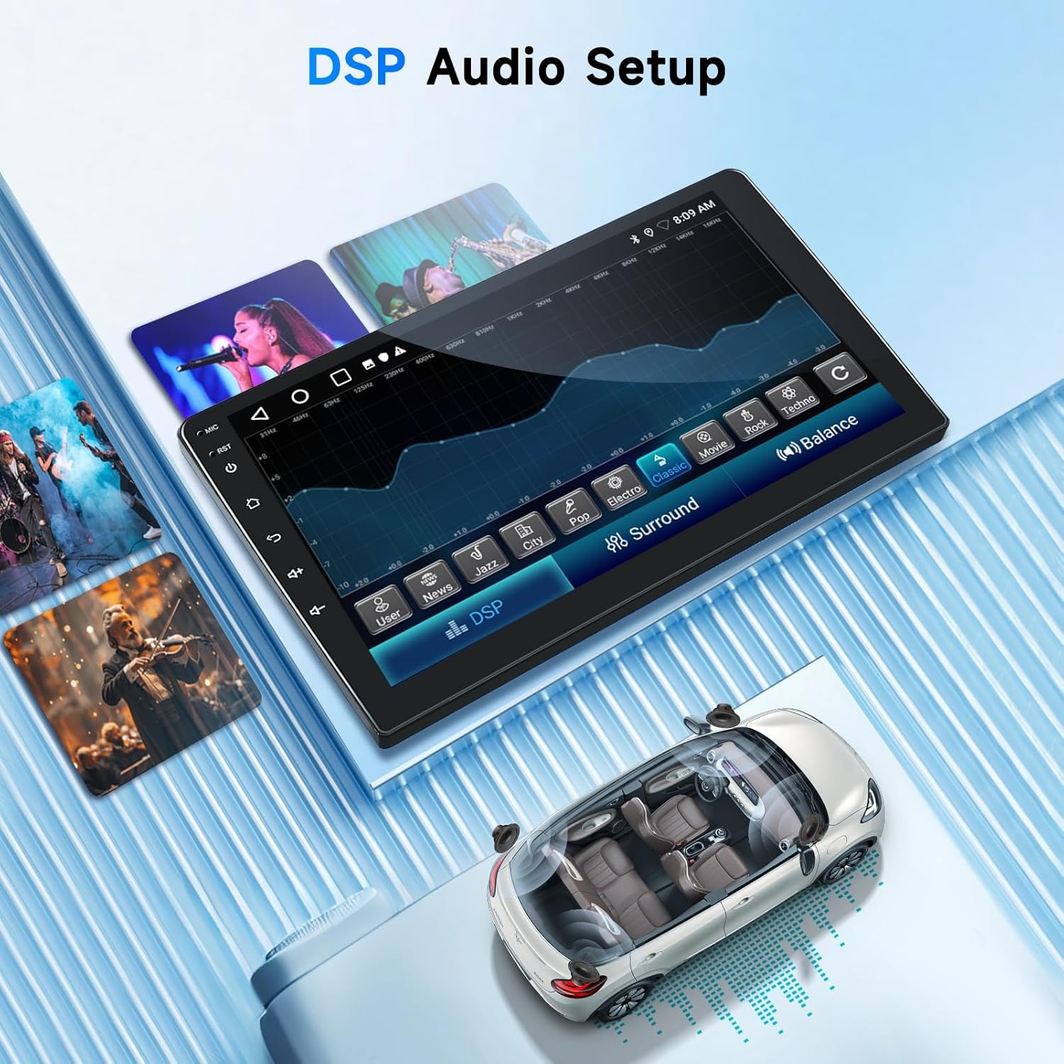 Autoradio Android 13.0 10.1 inch touchscreen met draadloze CarPlay & Android Auto, DSP, GPS, Bluetooth voor Skoda Octavia 2004-2014