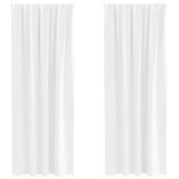 vidaXL Gordijnen met gordijnen 2 pcs Zuiverwit Polyester