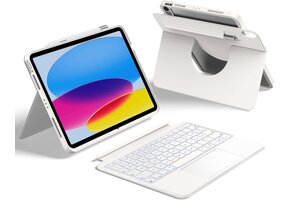 iPad 10e Gen Hoes met Afneembaar Toetsenbord & Trackpad - 36% Korting!