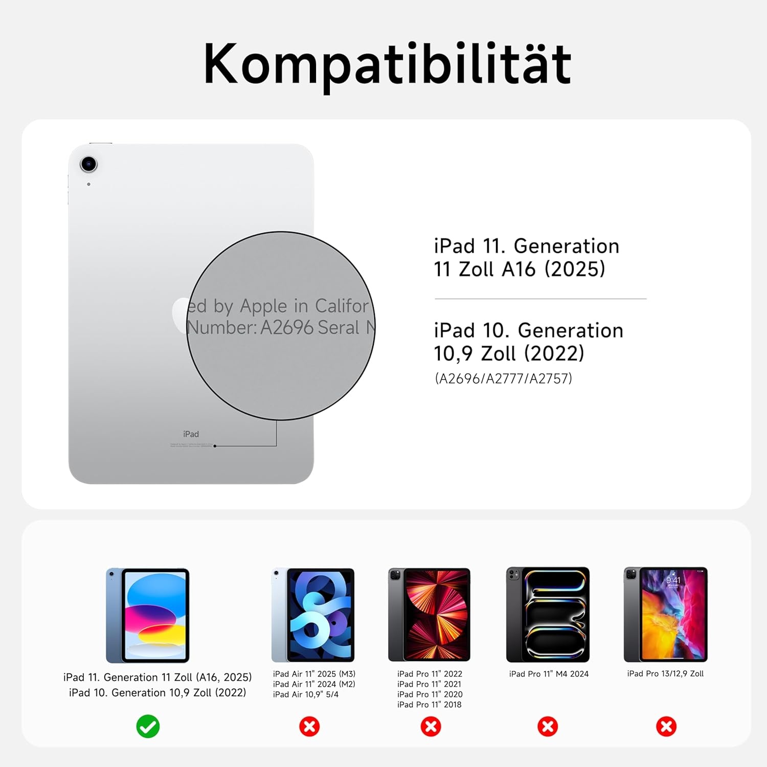 iPad 10e Generatie Hoes met Toetsenbord, Draaibaar, Afneembaar, Multi-touch Trackpad, 7 Kleuren Achtergrondverlichting, Penhouder, Volledige Beschermi