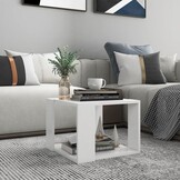 vidaXL Salontafel 40x40x30 cm Bewerkt Hout Wit | 57% Korting