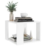 vidaXL Salontafel 40x40x30 cm Bewerkt Hout Wit | 57% Korting