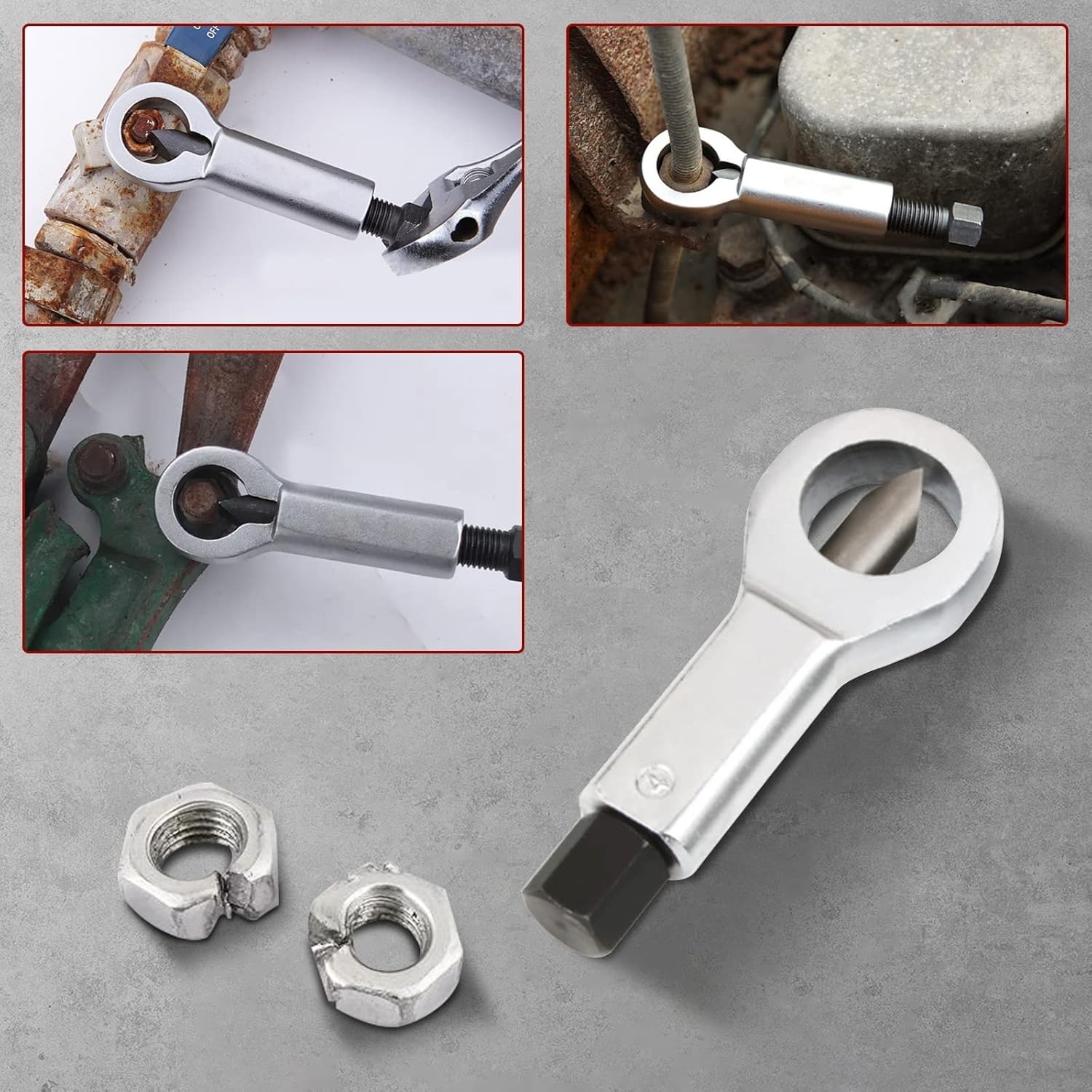 Moerensplijter set 4-delig 9-27 mm zwaar gereedschap voor het splitsen en verwijderen van moeren