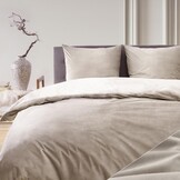 50% Korting: Teddy Fleece Dekbedovertrekset Taupe Beige 135x200cm