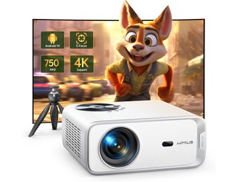 WiMiUS 4K Projector met Android TV, WiFi Bluetooth, Auto Keystone en Elektrische Focus