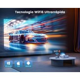 WiMiUS 4K Projector met Android TV, WiFi Bluetooth, Auto Keystone en Elektrische Focus