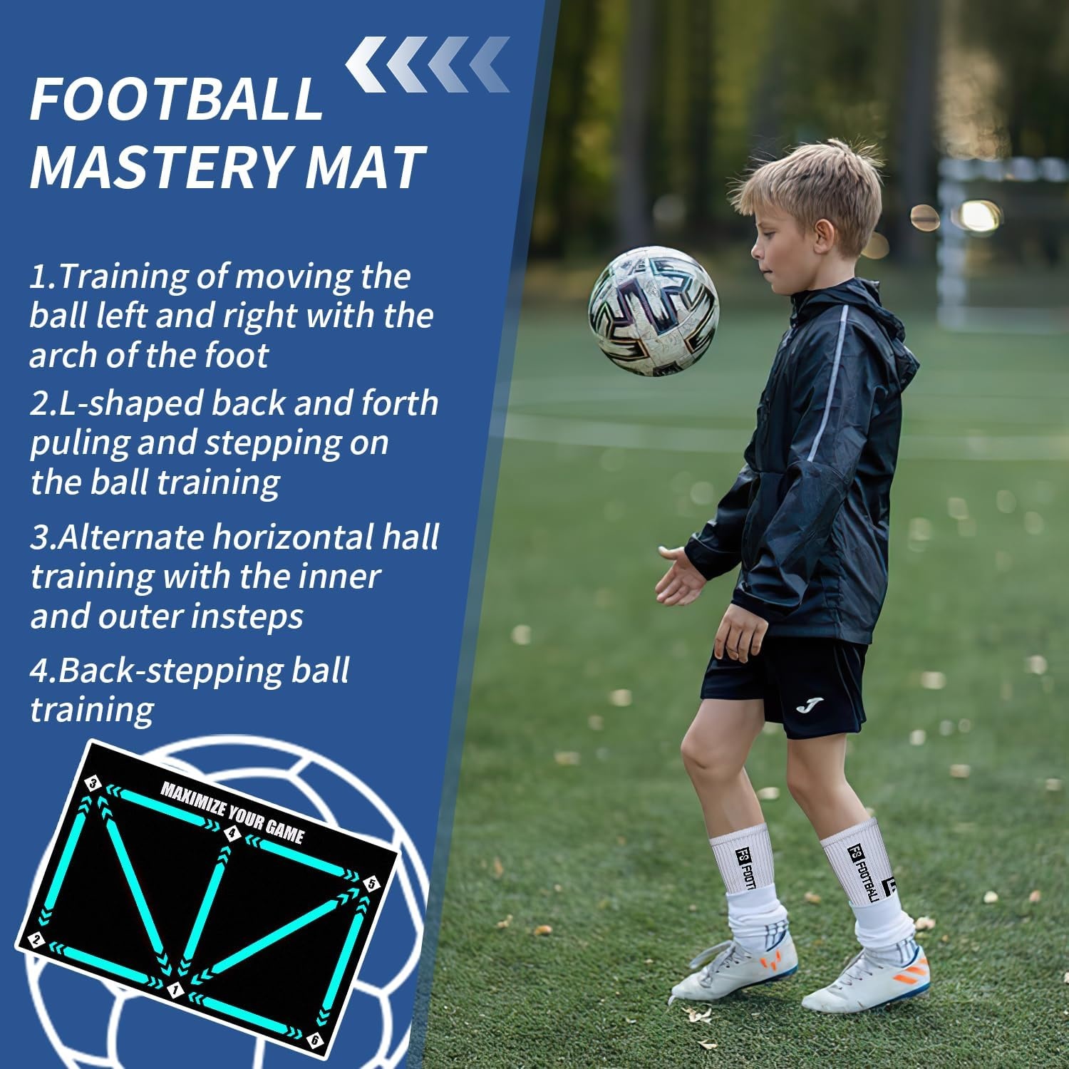 Voetbal Trainingsmat Kinderen (60x90cm) - Verbeter Snelheid & Balcontrole