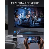 Polocsh Mini Projector,1080P FHD Support 4k with WiFi 6 and Bluetooth Smart Projectors 600 ANSI Auto Keystone Home Cinema Outdoor Portable Projector