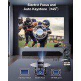 Polocsh Mini Projector,1080P FHD Support 4k with WiFi 6 and Bluetooth Smart Projectors 600 ANSI Auto Keystone Home Cinema Outdoor Portable Projector