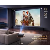 【1200 ANSI/Google TV】 Smart-projector 4K, WiFi6, Bluetooth 5.2, Full HD, native 1080P-projector met officiële Netflix, autofocus/keystone en zoom, spraakbesturing voor mobiele telefoon/pc/HDMI/USB