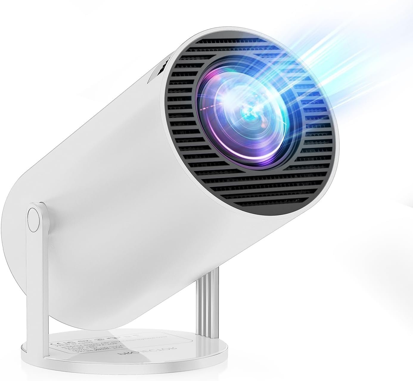 Mini Projector Draagbaar met Android 11, 1080P HD, 20000 Lux, 4K Ondersteuning en 180° Rotatie